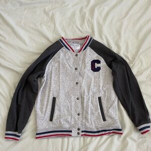 Champion Letter Varsity Sweater Jacket Women’s size small